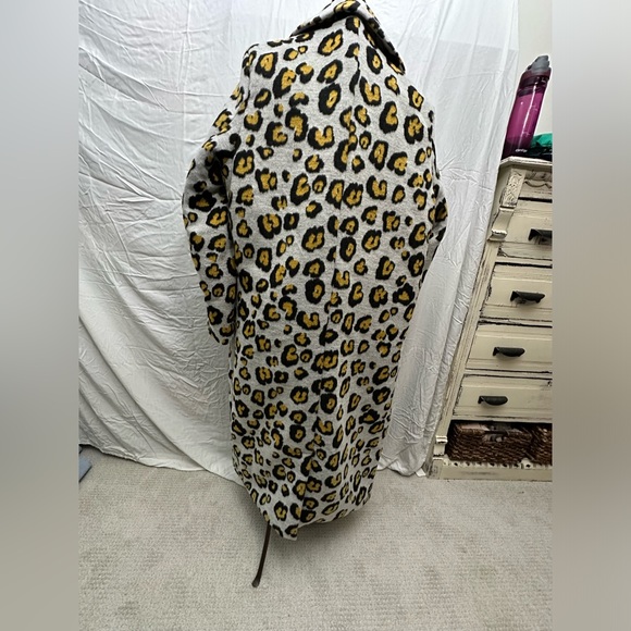 Brave Soul Leopard Print Tall Edie Tailored Long Jacket - Picture 3 of 10